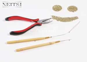 Neitsi Professional 3pcs Kit Saç Uzatma Araçları 500 PCS Nano Yüzük Beads6516640