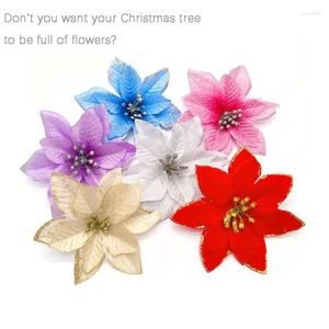 Dekoratif Çiçekler 50pcs 13cm Yapay Noel Çiçek Dekorasyonları Sahte Bloom Meyveler Ağaç Asılı Süsleme Dekoru