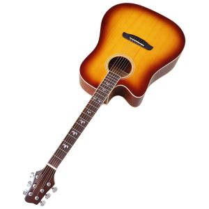 Kablolar Akustik Guitar 6 String Sol El 41 İnç Yüksek Parlak Finish Sunburst ve Siyah Renk Kesme Tasarımı