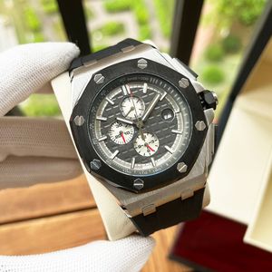 Watchmen de alta qualidade Designer Relógio Man Movimento mecânico automático Relógio de 44 mm Cronógrafo Relógios Hardlex Rubber Strip Montre de Luxe Fashion Watch