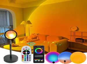 RGB Sunset Lamp 16 Colors Удаленное приложение Bluetooth Алюминиевая линза Проекционная лампа Rainbow Atmospher