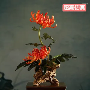 Dekoratif Çiçekler Krizantem Simülasyonu Çiçek Bonsai Sanat ve El Sanatları Tiny Sınırlı Modern Yapay