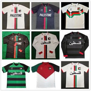 2023 24 Filistin Futbol Forması Siyah Merkez Stripe (Kırmızı/Yeşil İngilizce) Hatıra Futbol Gömlek Savaşı Adaleti Mart Futbol Forma