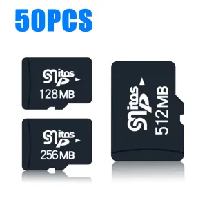 Karten 50pcs Originalspeicherkarte 1 GB 4 GB 8 GB Hochgeschwindigkeits -Mini -SD -Karte 16 GB 32 GB 64 GB TF -Flash -Karte für Smartphone/Überwachungskameras