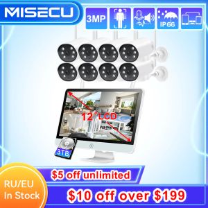 Sistem metecu 3mp hd wifi pantilt kamera 12inch kablosuz monitör nvr cctv kamera güvenlik sistemi ses su geçirmez gece görüş uygulaması