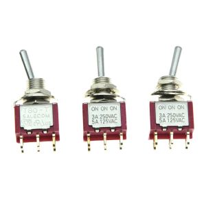 Кабели 3X DPDT 6 PIN 3 WAY ON/ON/ON GUITAR MINI TOGHED SWELTE SALECOM CAR/BOAT SWELTE T80T