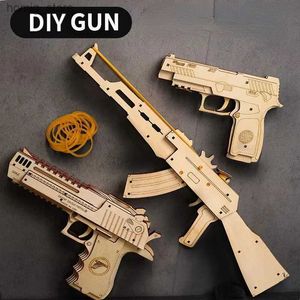 3D Buzzles DIY 3D Деревянный резиновый пистолет модель модели игрушки модель детской подарочный набор y240415
