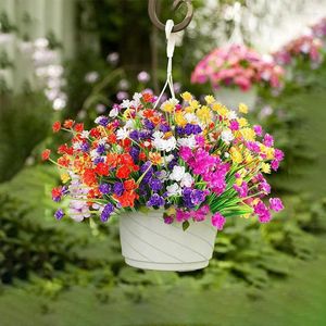 Dekoratif çiçekler sahte yeşillik bitkileri sundurma avlusu açık bahçe pencere kutusu çiçek ev süslemeleri için yapay sahte dekorasyon