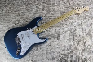 Gitar stratocasterfree nakliye Çin gitar fabrikası doğrudan toptan yeni st metalik mavi renk akçaağaç klavye 6 dizeleri elektr