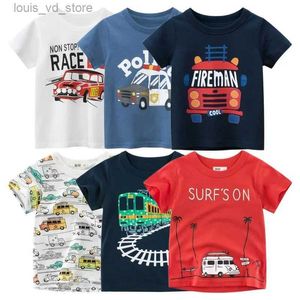 Set di abbigliamento Summer Nuovi magliette per auto da cartone animato da 2024 Girls a manica corta