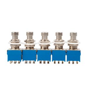 Kablolar 5pcs gitar pedal ayak metal anahtarı 9 pin 3pdt diy gitar efektleri pedal kutusu Stomp Ayakları True Bypass