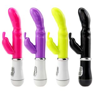 USB Şarj Çift Titreşim Tavşan G Spot Vibratör Kadınlar İçin Seksi Oyuncak AV Vibe Klitoris Vajinal Stimülatör Mastürbatör Çift