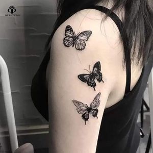 Adesivo de tatuagem temporária à prova d'água 3d borboleta pequena arte corporal tatuagem falsa tatuagem de taco de pulso para meninas 240408