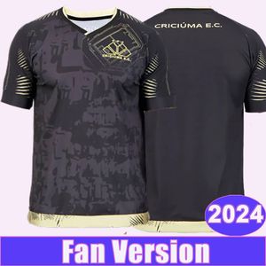 2024 Criciuma EC Erkek Futbol Formaları Eğitim Giyim Siyah Kısa Kollu Futbol Gömlek Kısa Kollu Üniforma
