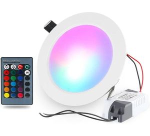 Downlights Ultratin LED Panel Işık Yuvarlak Gizli Gömme Tavan Lambası Downlight Rengi RGB'yi Uzaktan Kumanda ile Değiştirme AC 5912642