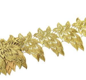 Yard Altın Metalik İplik Çiçek Yüksek Kaliteli Nakış Dantel Kumaş Dikiş Kostümleri Diy Dantel Trim H0079994563