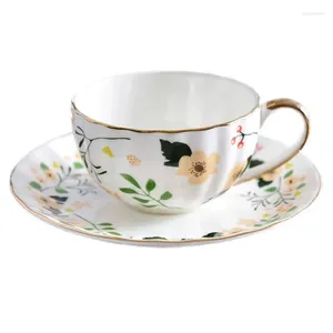 Кружки оптом керамическая кофейная чашка блюдца в европейском стиле кости в китайском дневном дневном чае тыква реклама