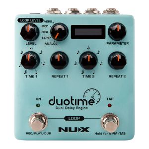 Gitar Nux Duotime Stereo Gecikme Pedalı Gitar Etkisi Analog Bant Yankı Dijital Modülasyon Fiili Gitar Aksesuarları için Çift Gecikme Etkileri