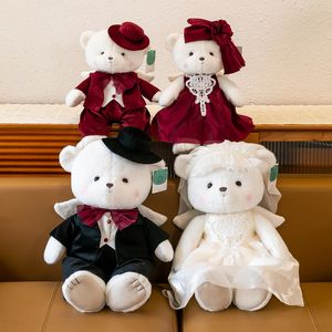 Paar Engel Bear Plüsch Spielzeug Little Bären Puppe Hochzeitskleid Bär Doll werfen Hochzeitsbett Puppe