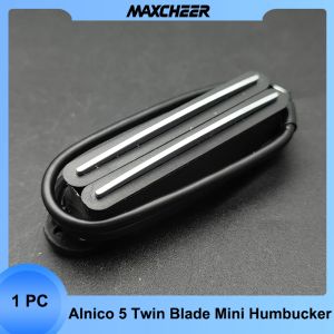 Kablolar Alnico 5 Twin Blade Humbucker Mini Çift Bobin Pikap ST tek boyutlu pikap için 9K Elektro gitar parçaları Çok Renk