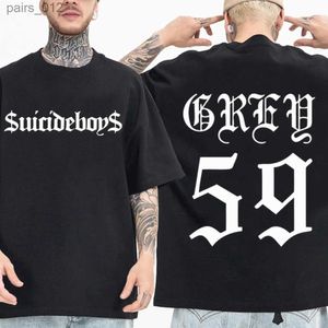 Мужские футболки Suicide Boy G59 рэп-певец хип-хоп музыкальная футболка мода Harajuku O-образное с коротким рукавом рубашка для мужской рубашки Mens Fan Подарок YQ240415