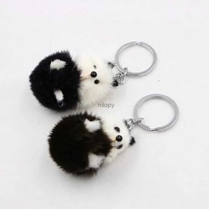 Клавичные шнурки настоящий мех и норковая волоса красная панда кулонная сумка для брелок Creative Cute Red Panda Mobile Phone Accessories