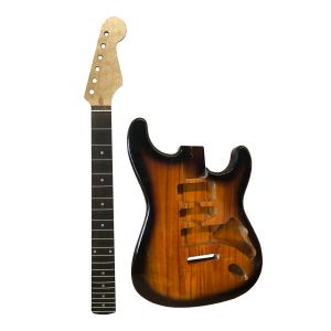 Kablolar 1 set yüksek kaliteli Fender Strat Style Sunset Elektro Gitar Kiti Boyun Gövdesi Bitmemiş DIY Parça Değiştirme