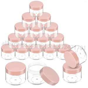Depolama şişeleri 50pcs/set 20g pembe 4 renkli boş plastik kozmetik makyaj kavanoz kapları şeffaf örnek göz farı krem ​​dudak kabı