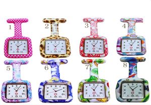 Bütün 26 renk kare renkli baskılar silikon hemşire saat cep saatleri doktor fob kuvars çocuk hediye saatleri dhl 8047389