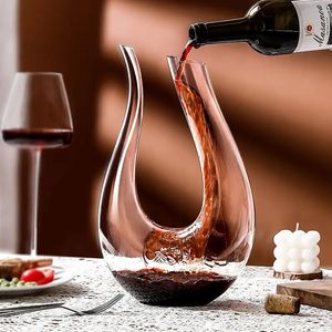 Wine Decanter Utype Light Luxury Highend Simple Home Home -Bar Set Creative Divider Art Fashion Crystal Glass Red Pot 240415