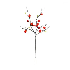 Декоративные цветы одиночная ветвь Моделирование мульти -вилки маленькое томатное вишневое вишневое дерево кухня