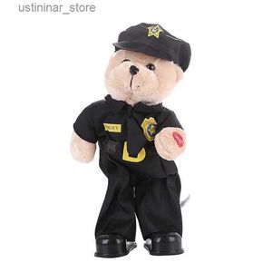 Doldurulmuş Peluş Hayvanlar Cross Sınır Yeni Stil Elektrikli Peluş Oyuncaklar Şarkı Söyleyen Şarkı Polis Ayı Oyuncak Ayı Üniforma Ayı Doll L47