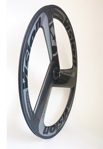 700C Road Bike Vision Metorn 3 Spoke Carbon Wheels Track Wheelset Cliercher Tubular 3 -Spoke Fixed Gear Rim2177443