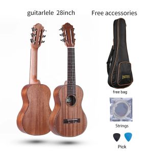 Gitar Yüksek kaliteli initer 28 inç gitarlele ukulele gitar maun ahşap 6 naylon teller açık hava için uygun küçük klasik gitar