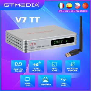 Finder Yeni GTMedia V7 TT 1080P Full HD DVBT/T2/DVBC/J.83B Destek H.265 HEVC/10BIT 4G Dongle, USB WiFi ile Karasal Kablo TV Tuner