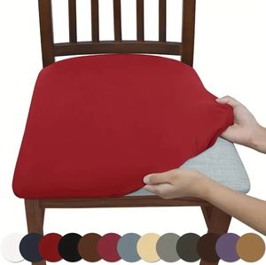 Toptan 4pcs/set düz renkli fırçalanmış yüksek elastik sandalye kapağı, Simplesoft ve rahat sandalye koltuk örtüsü, toz geçirmez ve kir dayanıklı sandalye slipcover