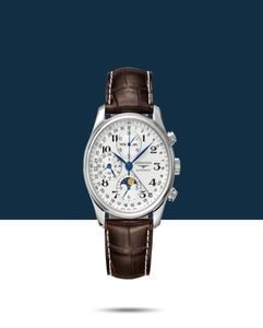 Новый бренд Longine Watch Designer Mens Watch Mk Luxury Mens Watch Leather Belt Fashion Retro Gold Watches резные Philip Man3873932