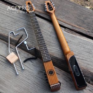 Гитара AcePro Mini Электрическая акустическая гитара Mute Travel Guitar Satin Minish