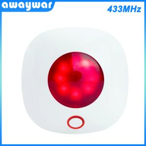 System Awaywar 433 МГц громкий внутренний сирена беспроводной мигающий сигнал тревоги Red Light Srobe Siren для GSM Home и Business Alarm Security