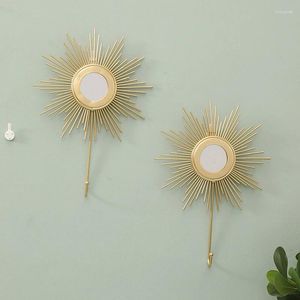 Ganci Iron Art Sun Modello Sun Hook Creative Decorative Luxury Wall Metal Mirror Golden Hanger