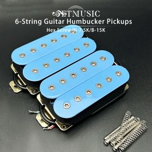 Pegs gitar humbucker 12 ayarlanabilir altıgen vidalı çift bobin 6string elektro gitar bobini bölme pikap n7.5k/b15k çıkış açık mavi