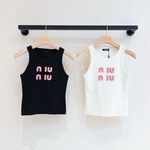 Tasarımcı Yaz Yeni Mizaç İnce Mektup Deseni Alt Yelek Örme Kolsuz Top Yüksek Kaliteli Sıcak Kız Kısa Kollu T-Shirt