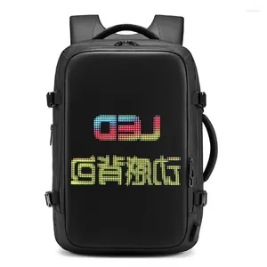 Sırt çantası Kuzai Erkekler Led Ekran Seyahat İşi 17 inç Dizüstü DIY Smart USB Şarj Limanı Okulu