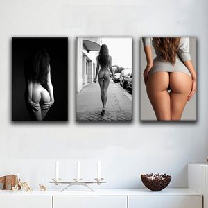 Seksi kız duvar sanat siyah ve beyaz fotoğrafçılık çıplak kadın vücut poster çıplak sanat modeli boyama modern güzellik tuval baskılar yatak odası dekor için duvar resimleri