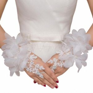 Горячая продажа 2019 Высококачественные белые короткие абзацы элегантные стразы свадебные свадебные перчатки V4od#