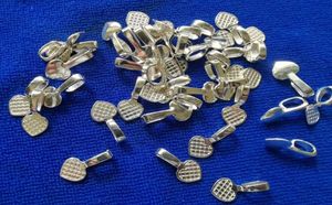 200pcs Gümüş Kaplama Metal Tutkal Kefalet Kalp Çekme Kolye Boşluklar Cabochon Ayarları A11586SP Mücevher Yapımı5011872