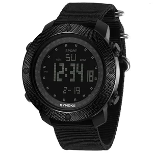 Нарученные часы нейлоновые ремешки мужские мужчина смотрит на водонепроницаемые 5BAR SNOKE BRAND Цифровые военные спортивные часы для мужчин Большой черный циферблат