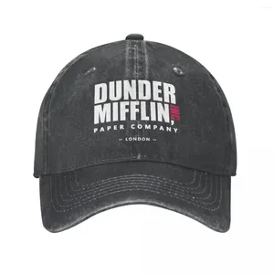 Ball Caps Dunder Mifflin Londra Beyzbol Kapağı Sıkıntılı Ofis Kağıt Şirketi Snapback Hat Dış Hava Etkinlikleri Ayarlanabilir Şapkalar