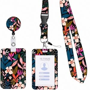 Владелец рабочих карт персонала с выдвижным LG Lanyard и Badge Reel FR ID Cread Card Holder Cover для женщины Phe Phe 692O#