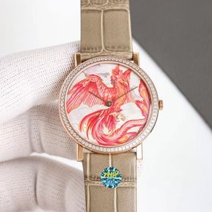 Edizione limitata Dragone Dragone Phoenix Ultra-sottile Spessore sottile Coppia di alta qualità Orologio da uomo Muovo meccanico automatico svizzero 38 mm quadrante Specchio di lusso orologio di lusso